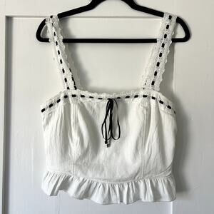 Kirious Fairycore summer tank with peasant sticthing